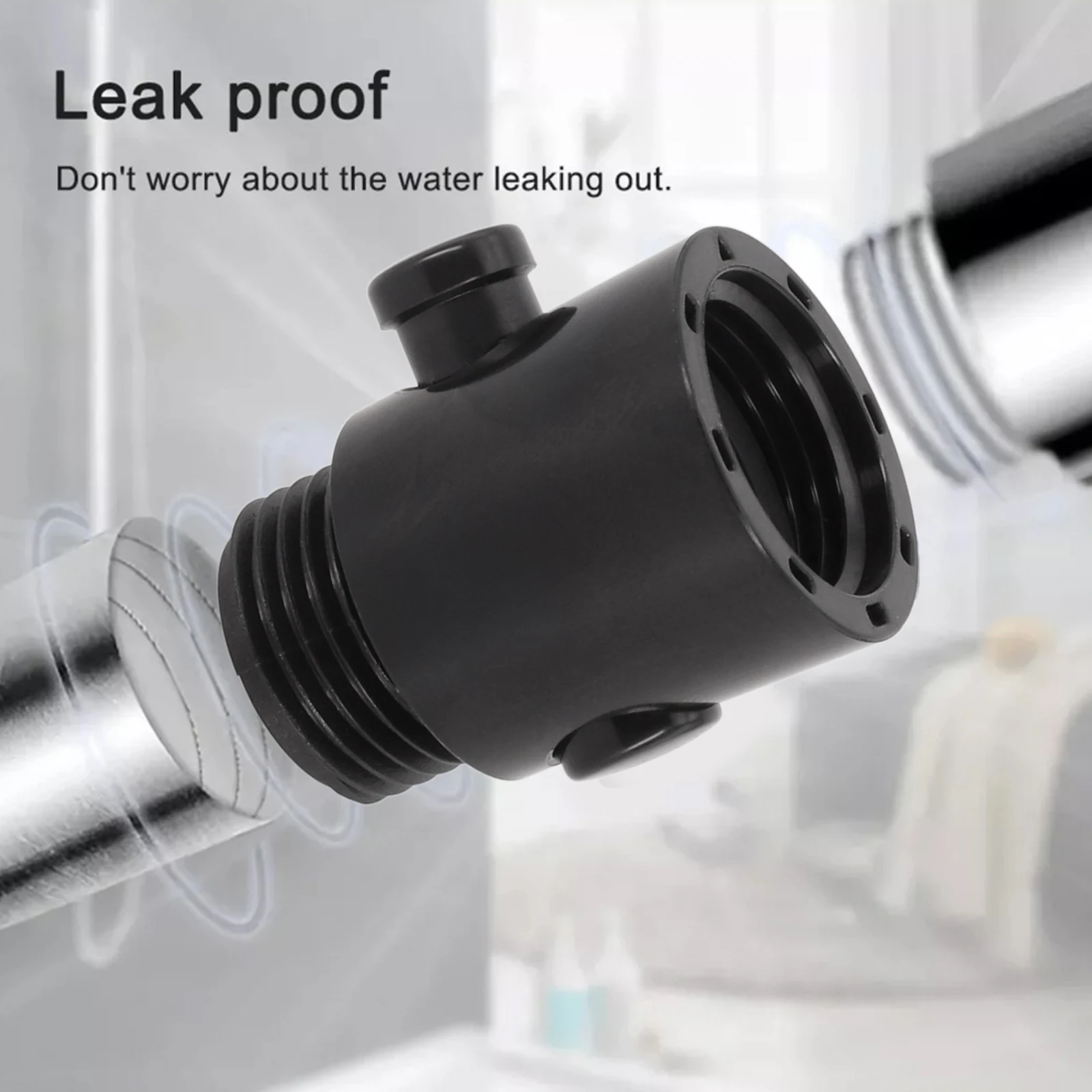 38x28mm Shower Head Control Switch Flow Water Stop Valve Shower Heads Button Pause Black Safe Control Shut-off Valve