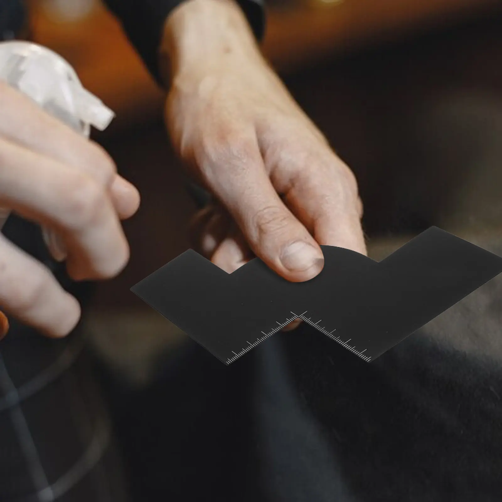 

Plastic Hairline Shaping Card Enhancement Card for Barbers Ruler Measurement Reusable Up Tool Beard Shaper Hair