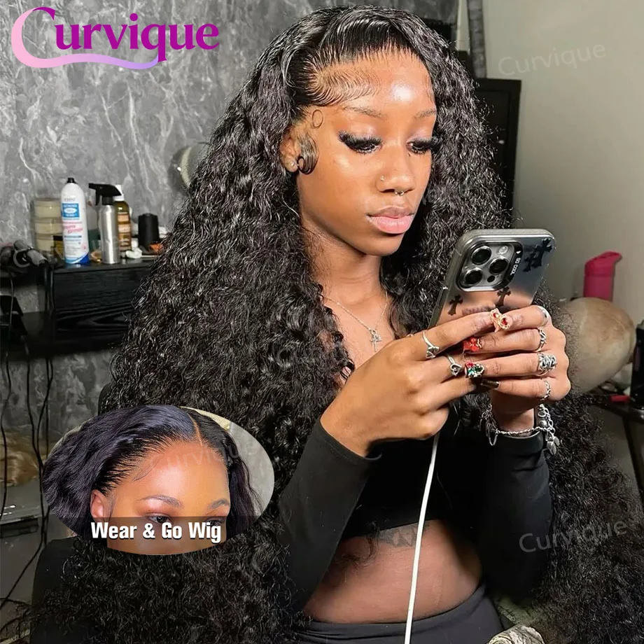 

30-36-дюймовый кудрявый парик HD Lace 13x6 из натуральных волос, без клея, с глубокой волной, парик с фронтальной частью, парик с закрытием 5x5, предварительно обрезанный