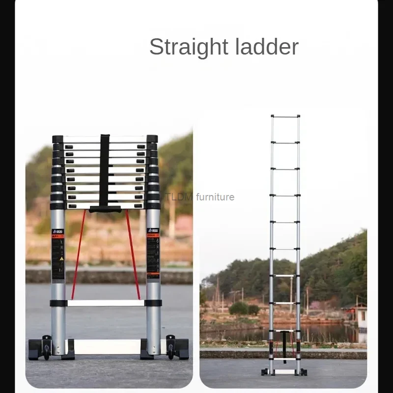 

Modern Aluminum Alloy Step Ladders for Home Telescopic Folding Ladder Light Luxury Kitchen Multifunctional Engineering Staircase