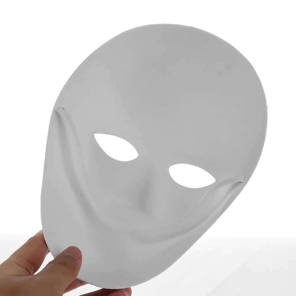 12PCS Paper DIY White Mask Full Face Opera Masquerade Mask Halloween Mask