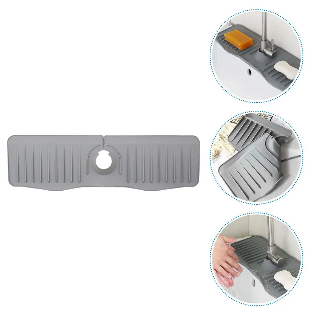 

Silicone Kitchen Sink Mat Protector Durable Safe Easy Clean Reusable Drain Fruits Vegetables Tableware Splash Guard