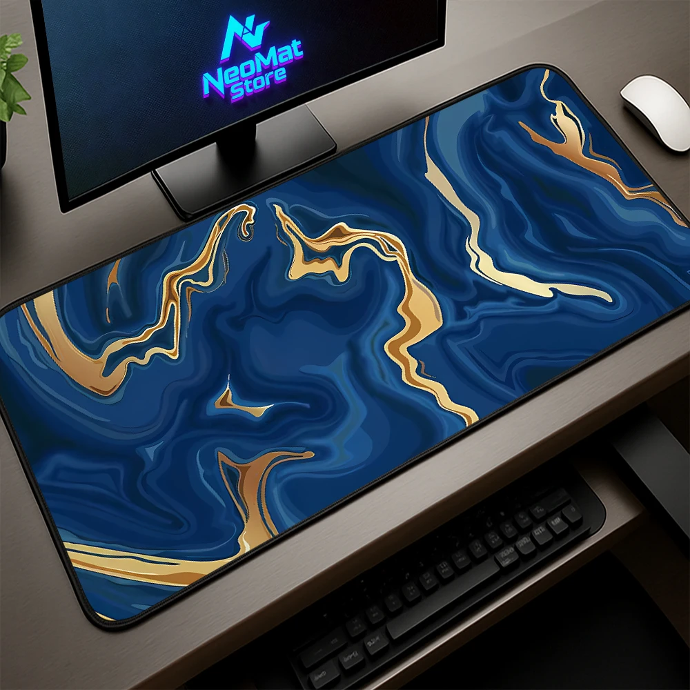 

Computer Mat Blue Mius Pad Marble Desk Protection Office Work Accessory Deskmat Strata Liquid Mousepad Custom Playmat Nonslip