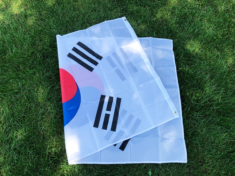 SKY FLAG South Korea flag 90X150cm High Quality Polyester Fabrics hanging Flags South Korea Korean Flag Banner for decoration