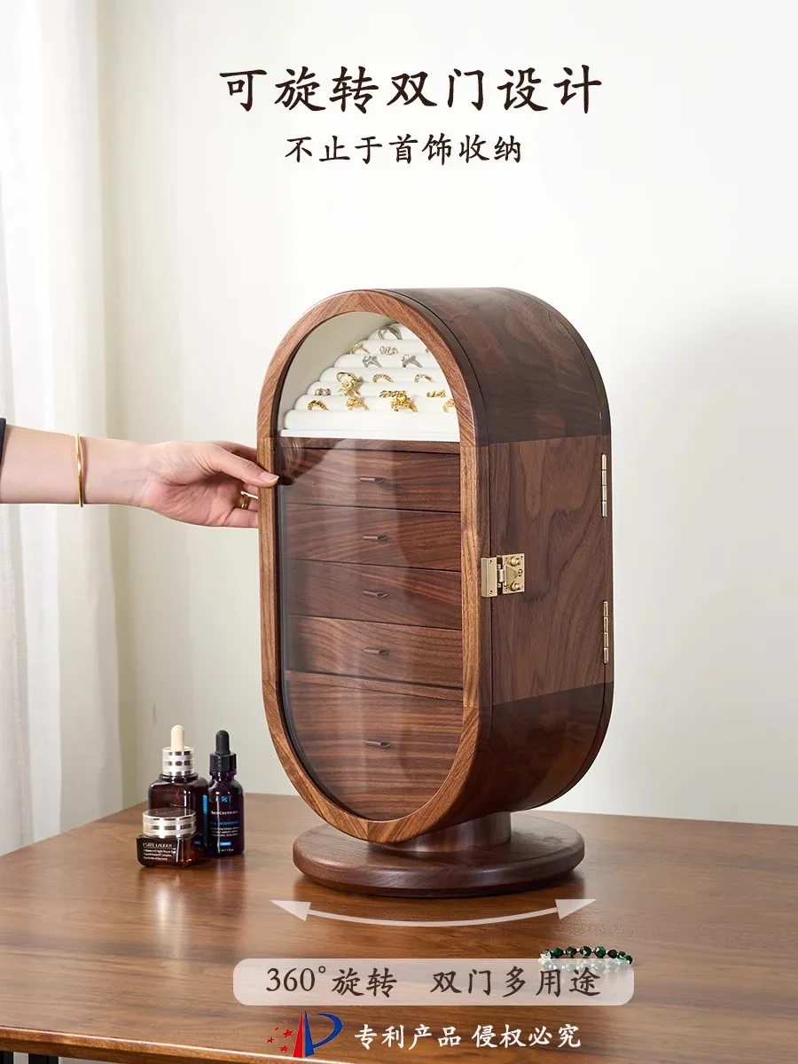 Creativity Design Multifunctional Jewelry Box Bring Dressing Mirror Light luxury Retro Home Use Bedroom Storage Souvenir Box