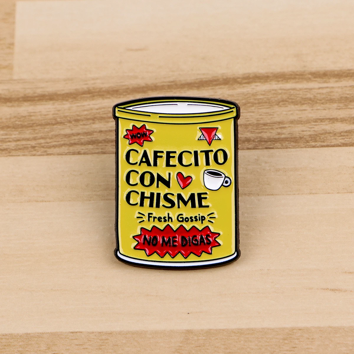 9pcs Cafecito Con Chisme Can Enamel Pin Funny Coffee Gossip Lapel Badge Brooch Backpack Clothing Hat Decor Latino Culture Gift