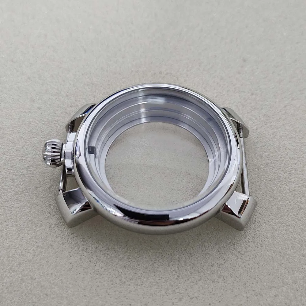 40MM Watch Case for NH35 Stainless Steel Mineral Glass for NH35 NH36 Movement Watch Accessories Silver Color