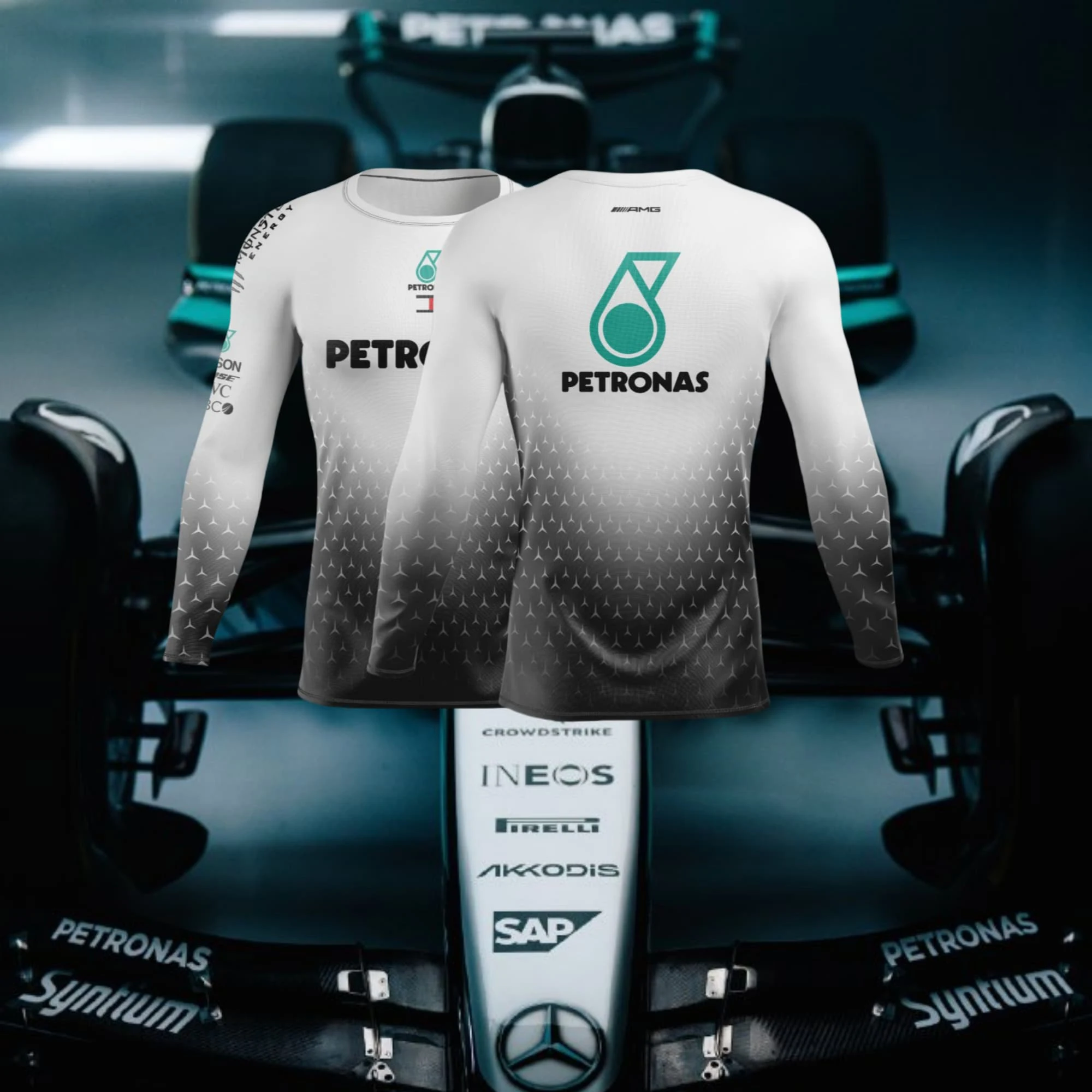 

New 2025 Men's Quick-drying Long-sleeved T-shirt F1 Racing High-end Luxury Long-sleeved Comfortable Casual Sports T-shirt Moto