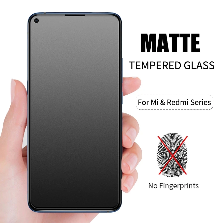 Matte Tempered Glass for Xiaomi Redmi Note 10 9 8 Pro 10S 9S Screen Protectors for Xiaomi Poco X3 M3 F2 Pro F3 Redmi 9 9A 9C 9T