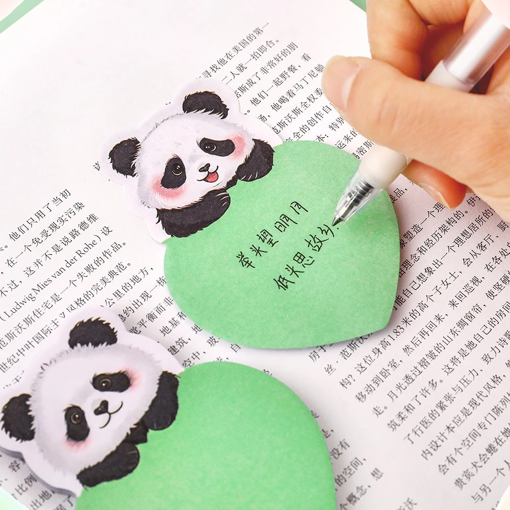 12 قطعة الكرتون على شكل خاص الباندا ملاحظات طالب لطيف عالية القيمة حساب اليد لزجة اوراق الملاحظات ملاحظات رسالة لاصقة N مرات #4