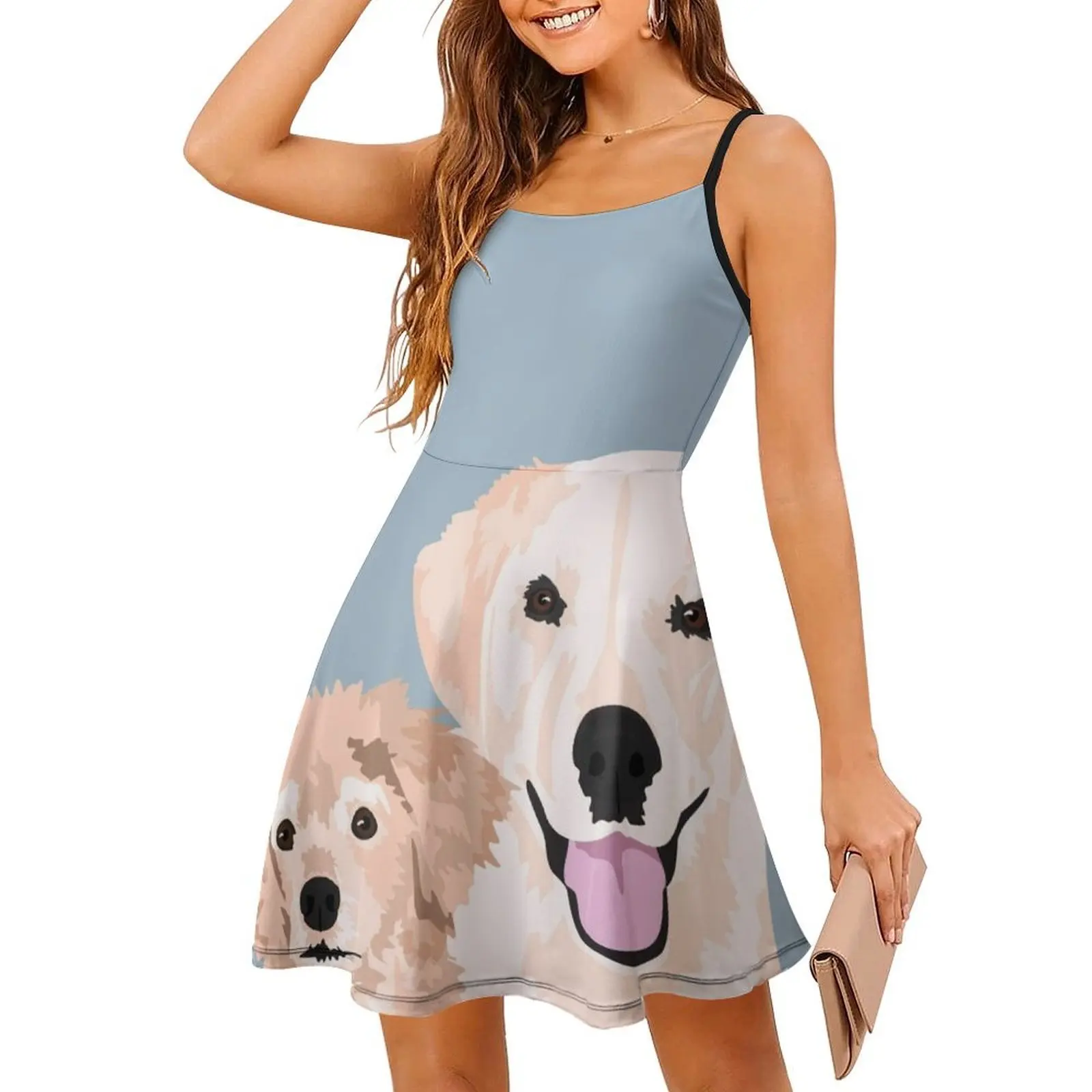 فستان كارمن آند شيلبي النسائي الهيب هوب ملابس الشارع مطبوع عليه رسومات جرافيك للحفلات والنوادي فستان لابرادور لمختبر الكلاب #3