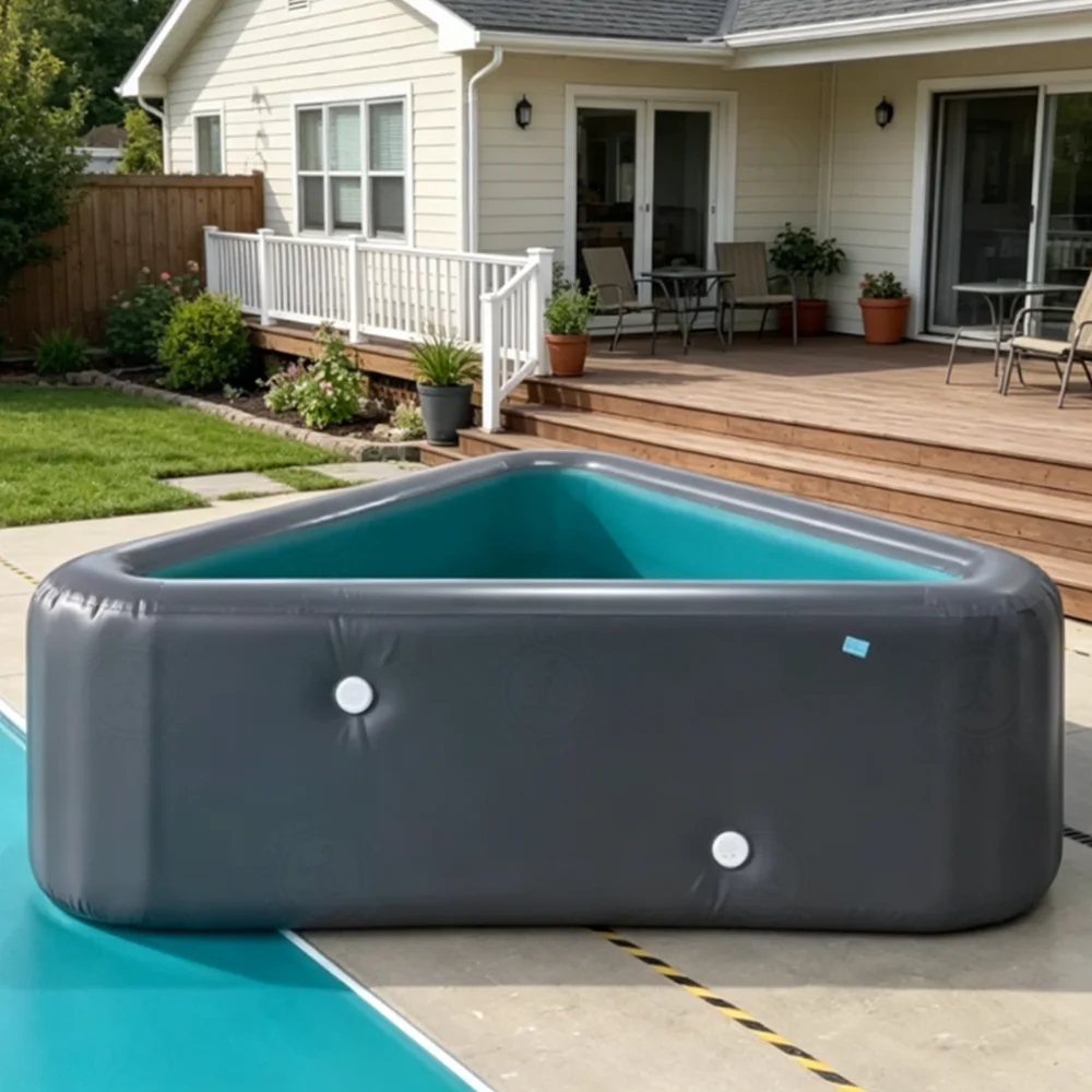 Custom-shaped luxury portable inflatable pool, perfect for vacation homes and resort leisure areas