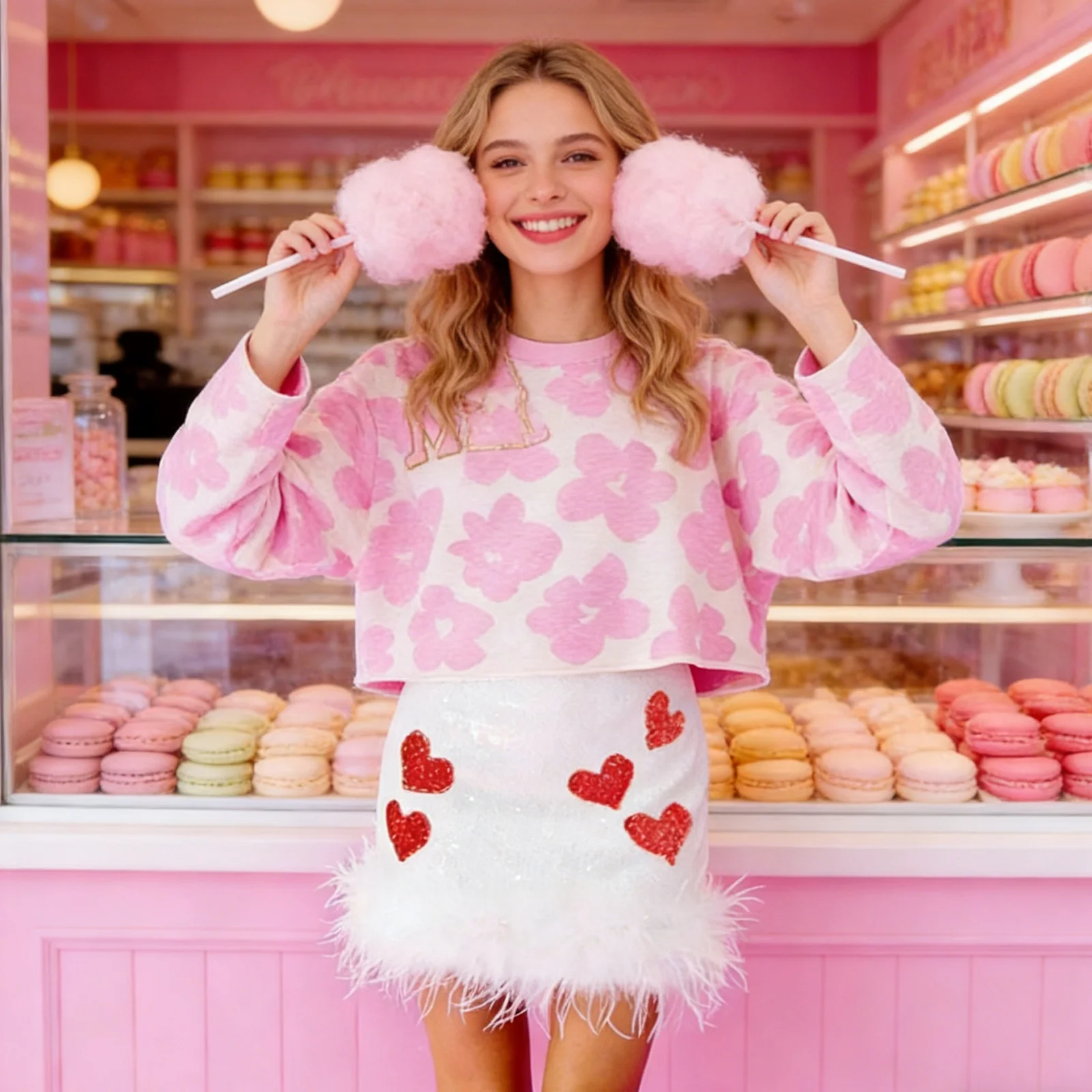 

Valentine's Day Sequin Mini Skirt Women Spring Summer Feather Trim High Waist Bodycon Party Skirts