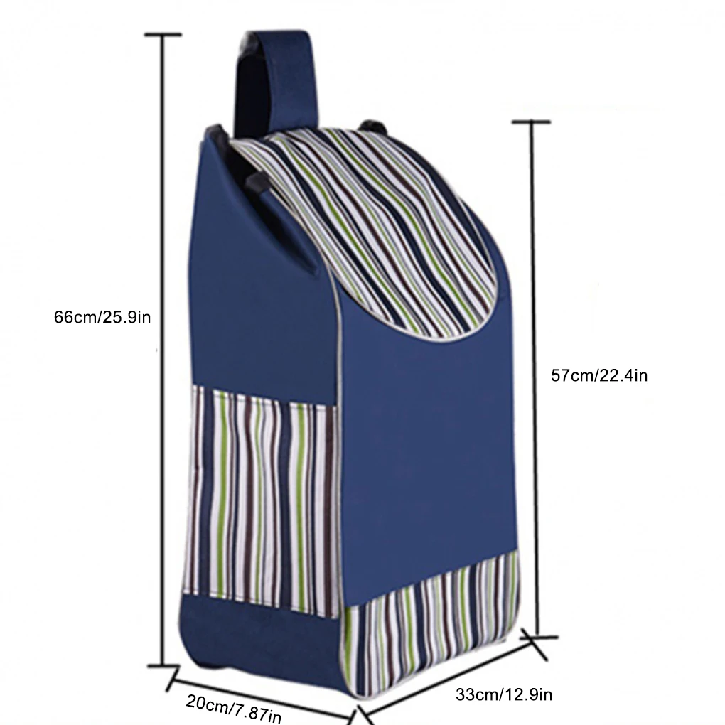 Borsa di ricambio portatile e pieghevole tessuto Oxford impermeabile per carrello della spesa intrecciato saldamente