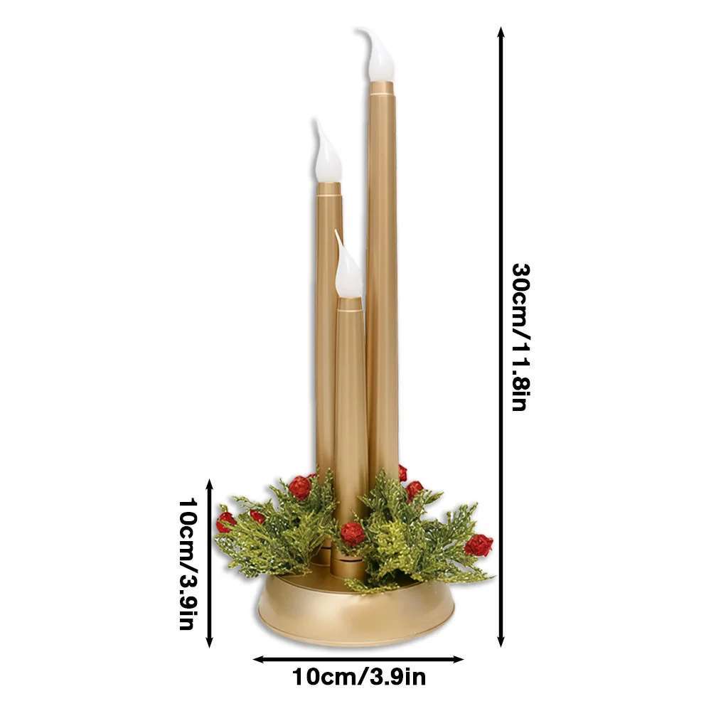 حوامل شموع عيد الميلاد، حامل شمع على الطاولة، حامل شموع LED لتزيين المزرعة، قطعة مركزية لإكليل المنزل لديكور الحفلات #5