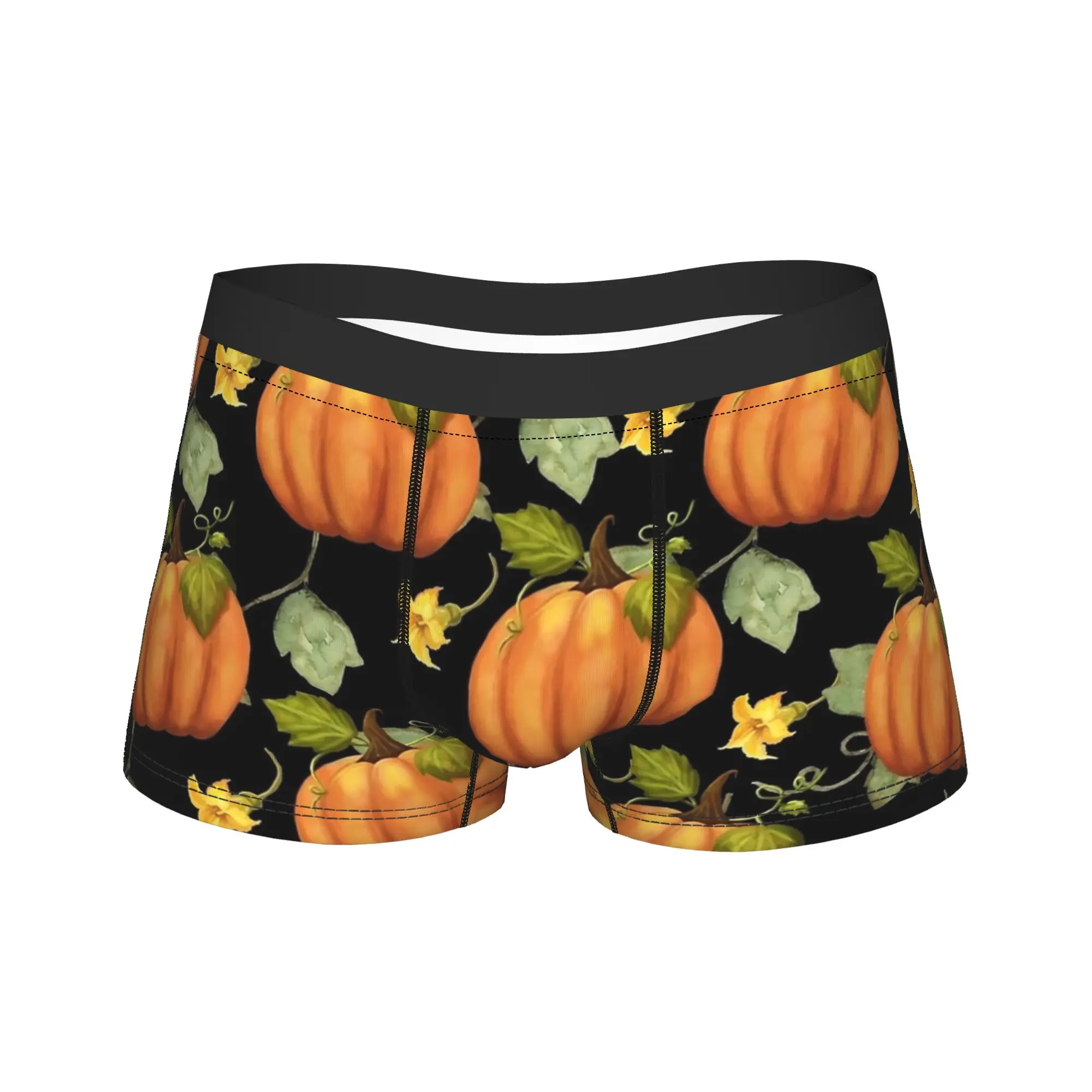 Man Cartoon Halloween Ghost Pumpkin Long Underwear  Sexy Boxer Briefs Shorts Panties Male Breathable Underpants M-XXL