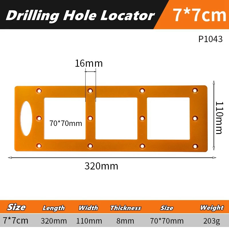 Arc Radius Trimming Wardrobe Embedded No Handle Slotting Switching Socket Drilling Hole Locator Multifunctional Opening Template