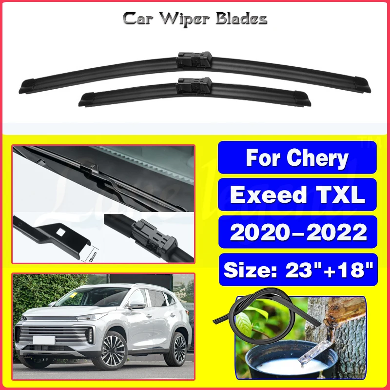 

For Chery Exeed EXEED TXL 2020 2021 2022 Front Wiper Blades Brushes Washer Cleaning Windshield Windscreen Car Accessories 23"18"