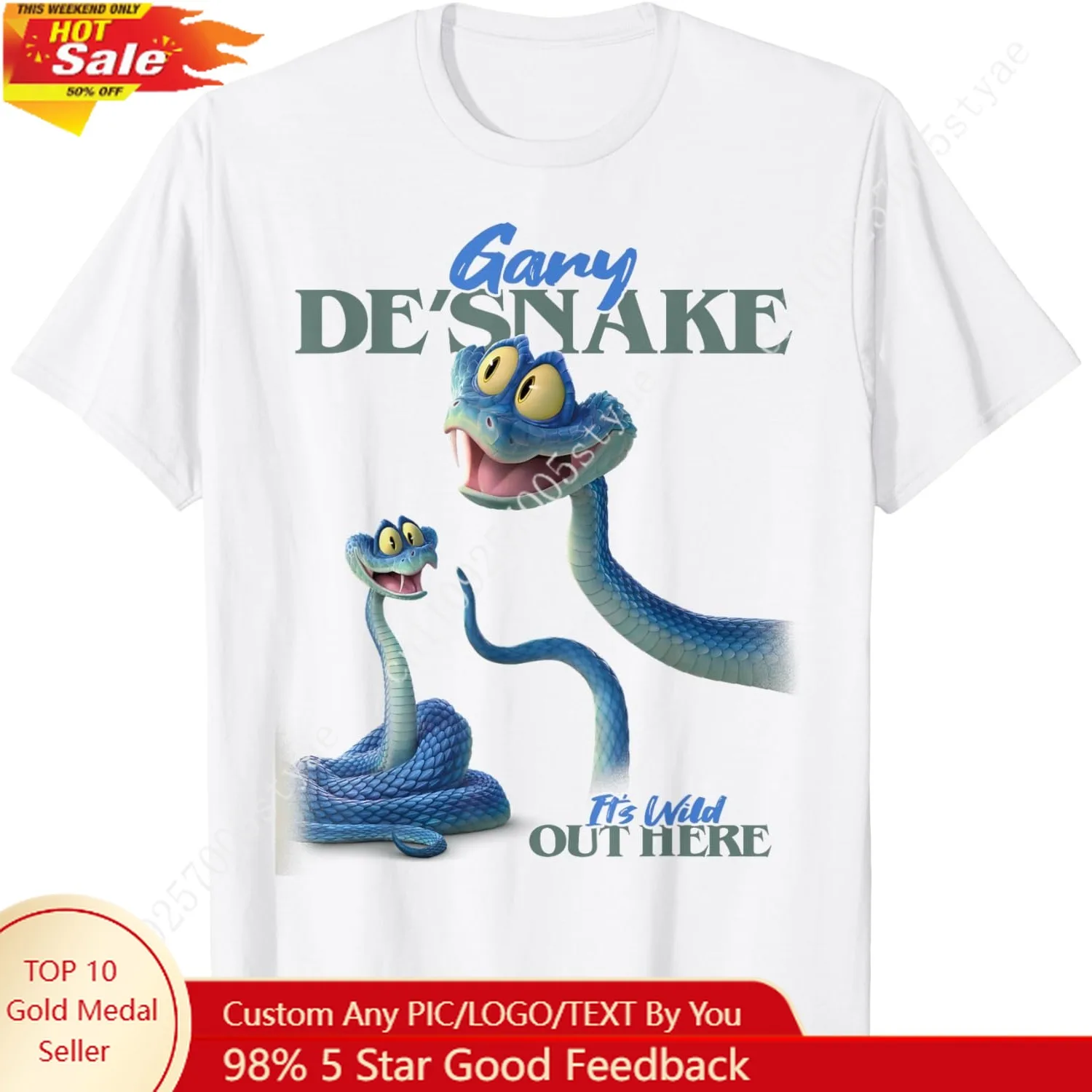 

Disney Zootopia 2 Gary De'Snake It's Wild Out Here Smiling Boys Girls T-shirt Cute Top Chlid Tee Holiday Outfit Vacation Clothes