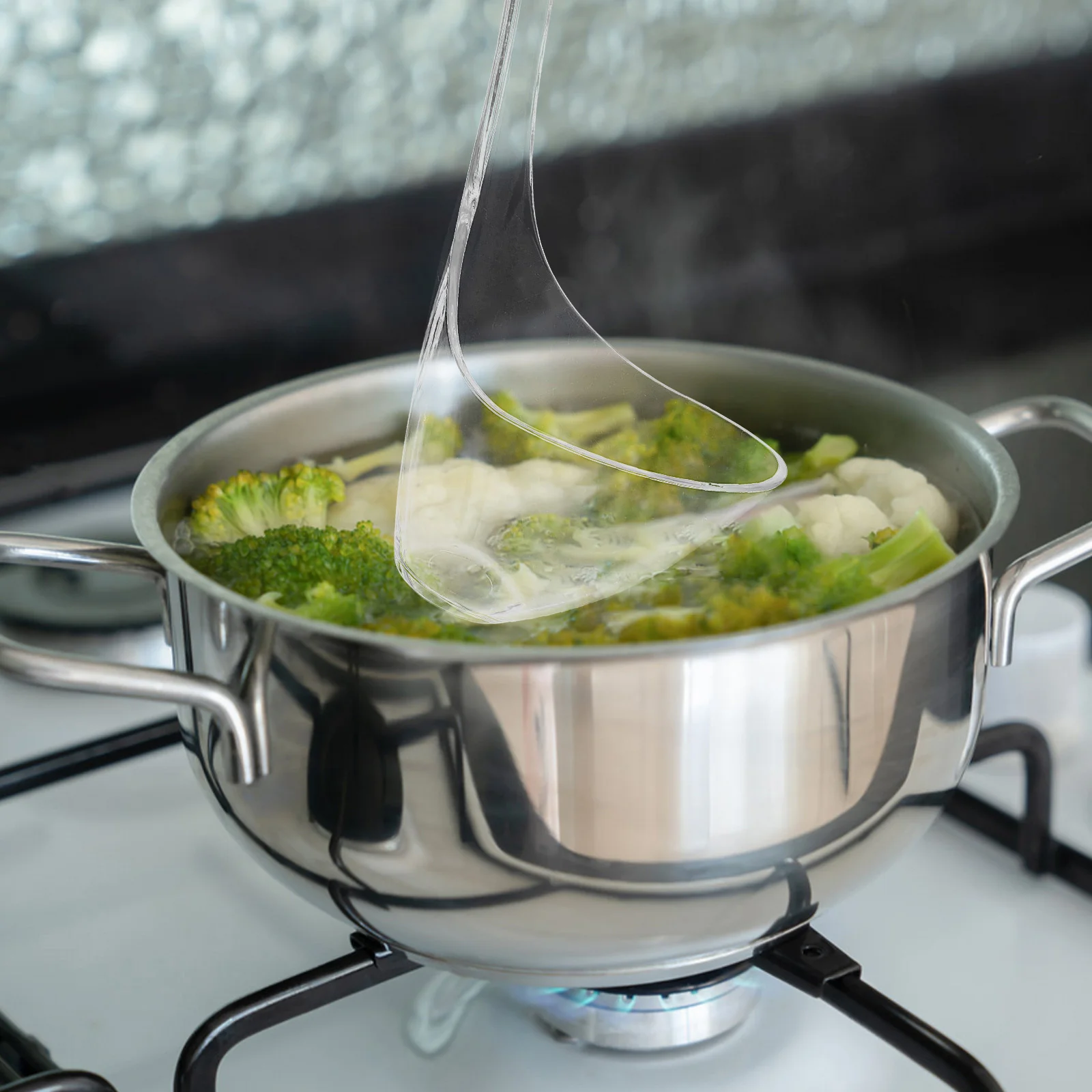 

2Pcs Transparent Plastic Long Handle Soup Ladle Stirring Ladle Sauce Serving Gravy Kitchen Spoon Gravy Spoon Ladles for Serving