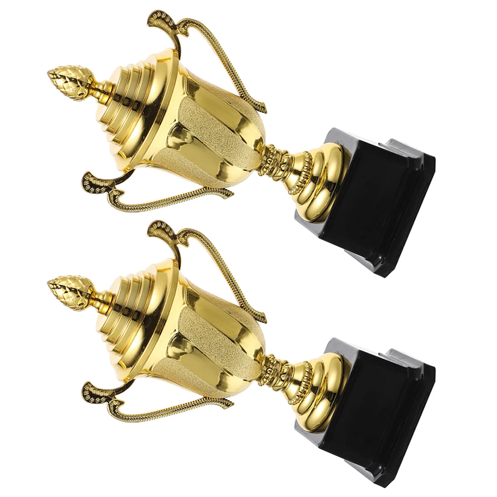 

2Pcs Competition Award Trophies Gold Plastic Winner Prizes for Teens Game Achievements Plastic Trophies Trophy