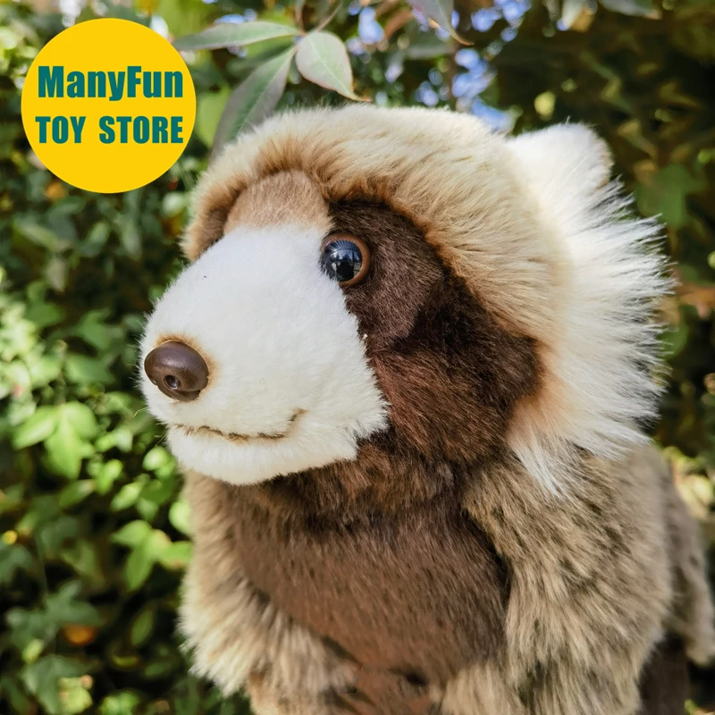 Raccoon Dog Plush Toy Realistic Racoon Dog Plushie Lifelike Tanuki Stuffed Animal Simulation Doll Toy Gifts Collectors