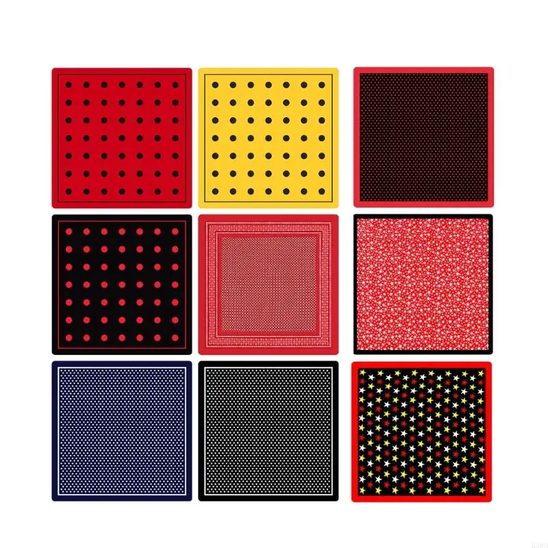 E56A Retro Polkas Dot Headscarf for Hiphop Enthusiasts Large Bandana Square Scarf Cycling Headwrap Face Mask Headband