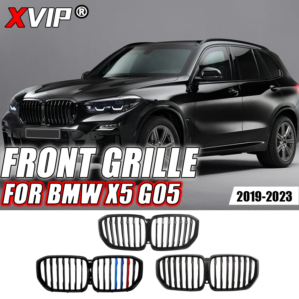 

XVIP Chrome Black Diamonds Style Front Upper Grilles For BMW X5 G05 2019-2023 M-Color Single Line Style Racing Grill Accessories