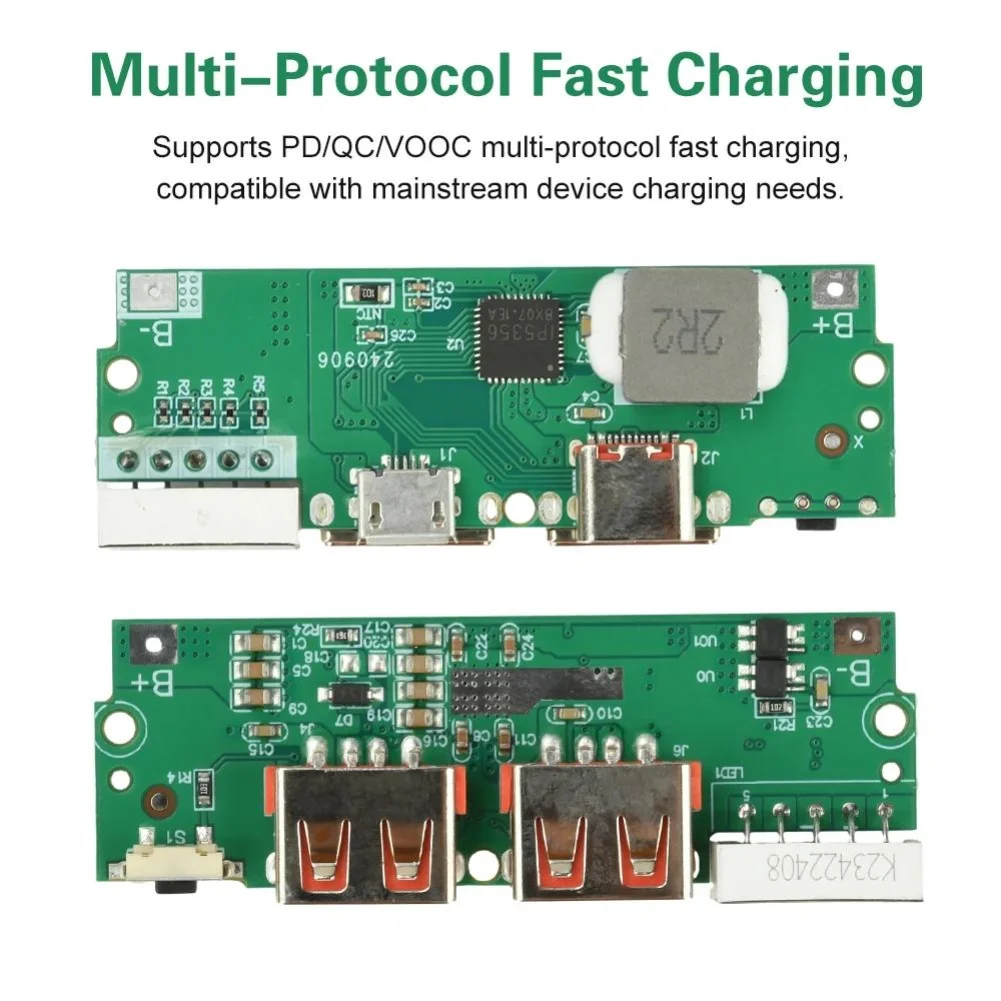 22.5W Fast Charging Power Bank Motherboard With Digital Display, DIY Power Bank Motherboard Quick Charge Module