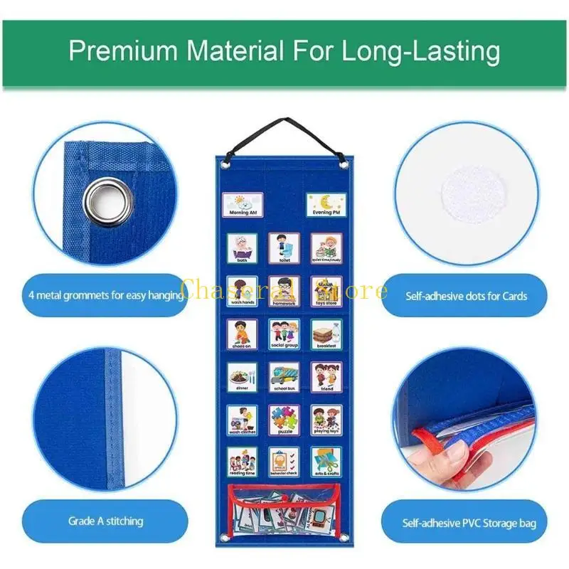 E7CE Daily Visual Schedule for Kids Chore Chart Week Schedule for Children Toddlers Boys Girls Routine Cards for Classroom
