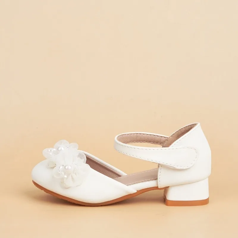 Summer Girls Floral Low-heel Princess Sandals Kids Soft Sole Anti-slip Buckle Shoes Children Single Strap Stage Shoe Casual Shoe
