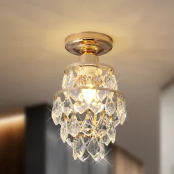 2024 New Modern E27 Mini Crystal Ceiling Lights Fixtures Home Appliance Stairs Bedroom Living Room Gold Lamps Fathers Day Gifts