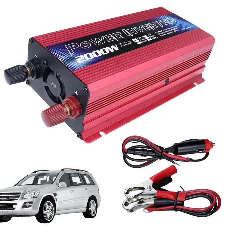 

Power Inverter for Car 2000W Safe Intelligent DC12V to AC110-220V Adapter Multi-Purpose Universal Home Vehicle Inverter