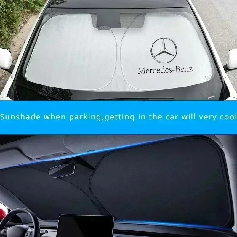 Car Front Window Sunshade Shield Folding Windshield UV Block Cover For Mercedes Benz A C S Class W211 GLC GLE CLA Accessories