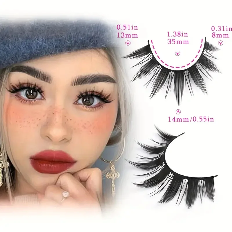 Enhance Your Look with Manga-Inspired False Eyelashes - 5 Pack of Reusable, Natural-Looking Wispy Lashes!