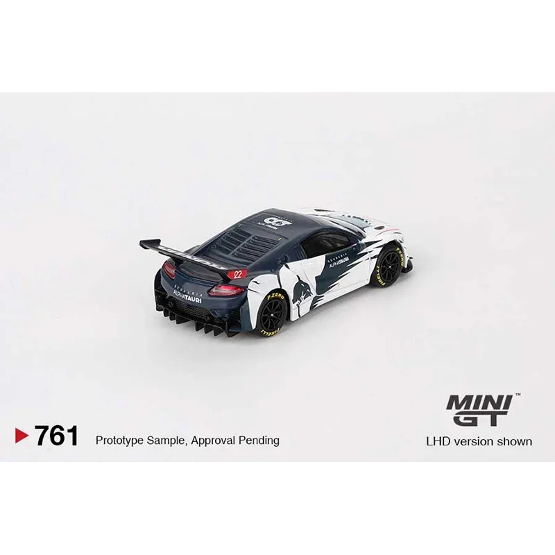 متوفر 1:64 MINIGT 761 NSX GT EVO AlphaTauri Yuki Tsunoda Diecast Diorama نموذج مجموعة ألعاب مصغرة