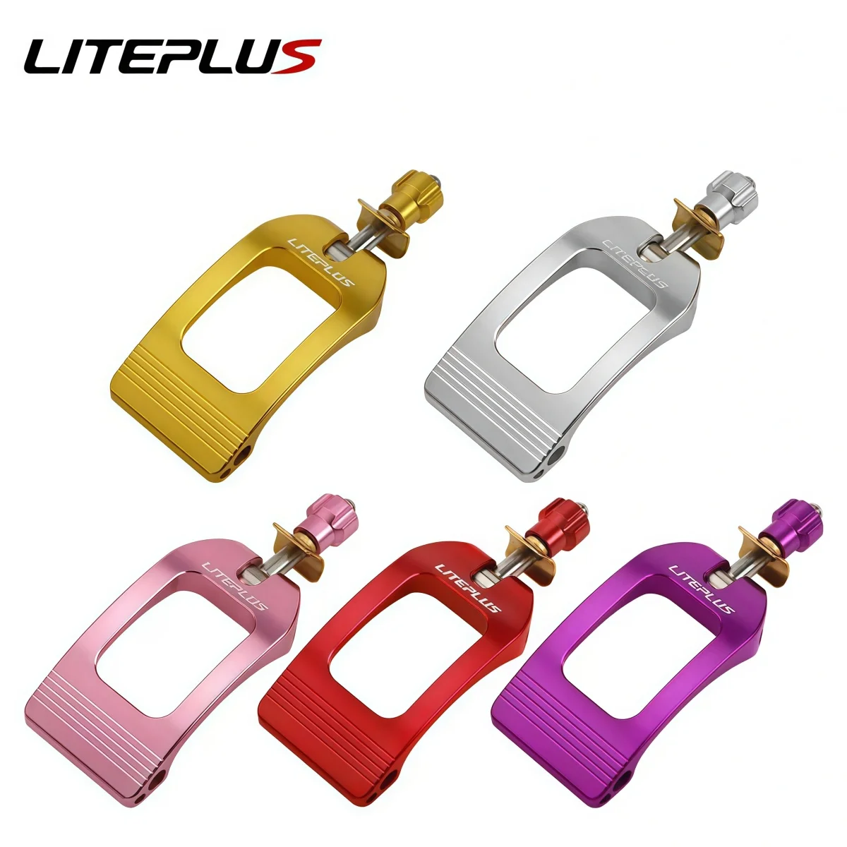 LITEPLUS - Hebilla de liberación rápida para tubo de dirección con eje de titanio para bicicleta plegable Dahon Fnhon Tern - Cuerpo de aluminio CNC con arandelas de latón