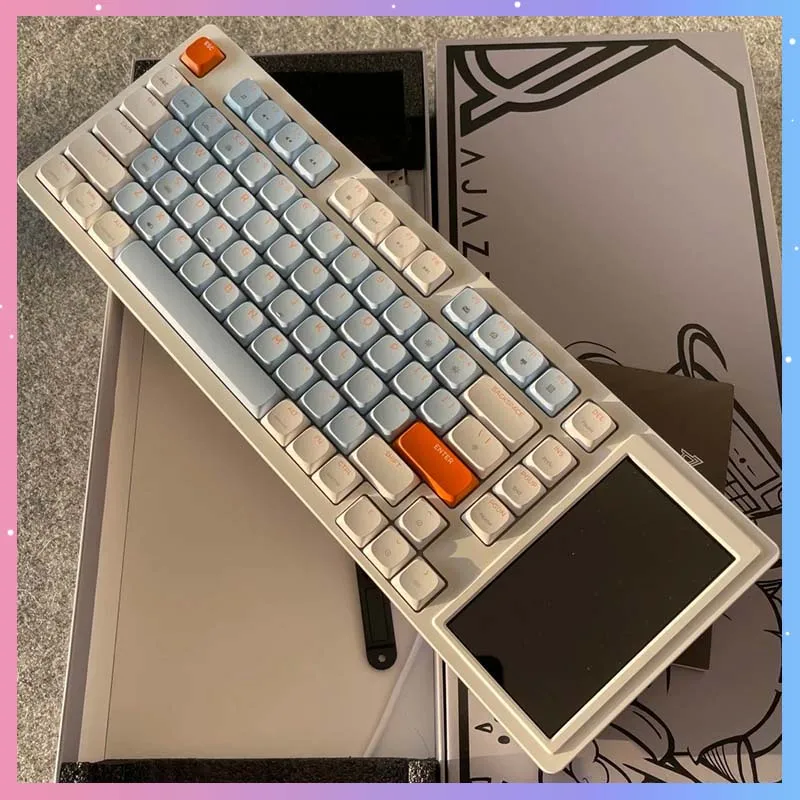 

AJAZZ AKP815 Gaming Mechanical Keyboard Wired 81 Keys With 4.95 Inch LCD Touchscreen RGB Backlit Gasket E-Sports Office Keyboard