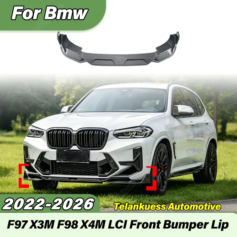 

For BMW F97 X3M F98 X4M LCI 2022 2023 2024 2025 2026 Car Front Bumper Lip Sports Racing Front Chin Spoiler Body Modification Kit