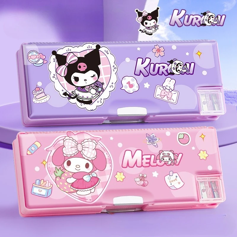 

Sanrio Hello Kitty пенал канцелярские принадлежности мультфильм аниме Kuromi My Melody многофункциональная коробка для ручек для письма подарки для мальчиков и девочек