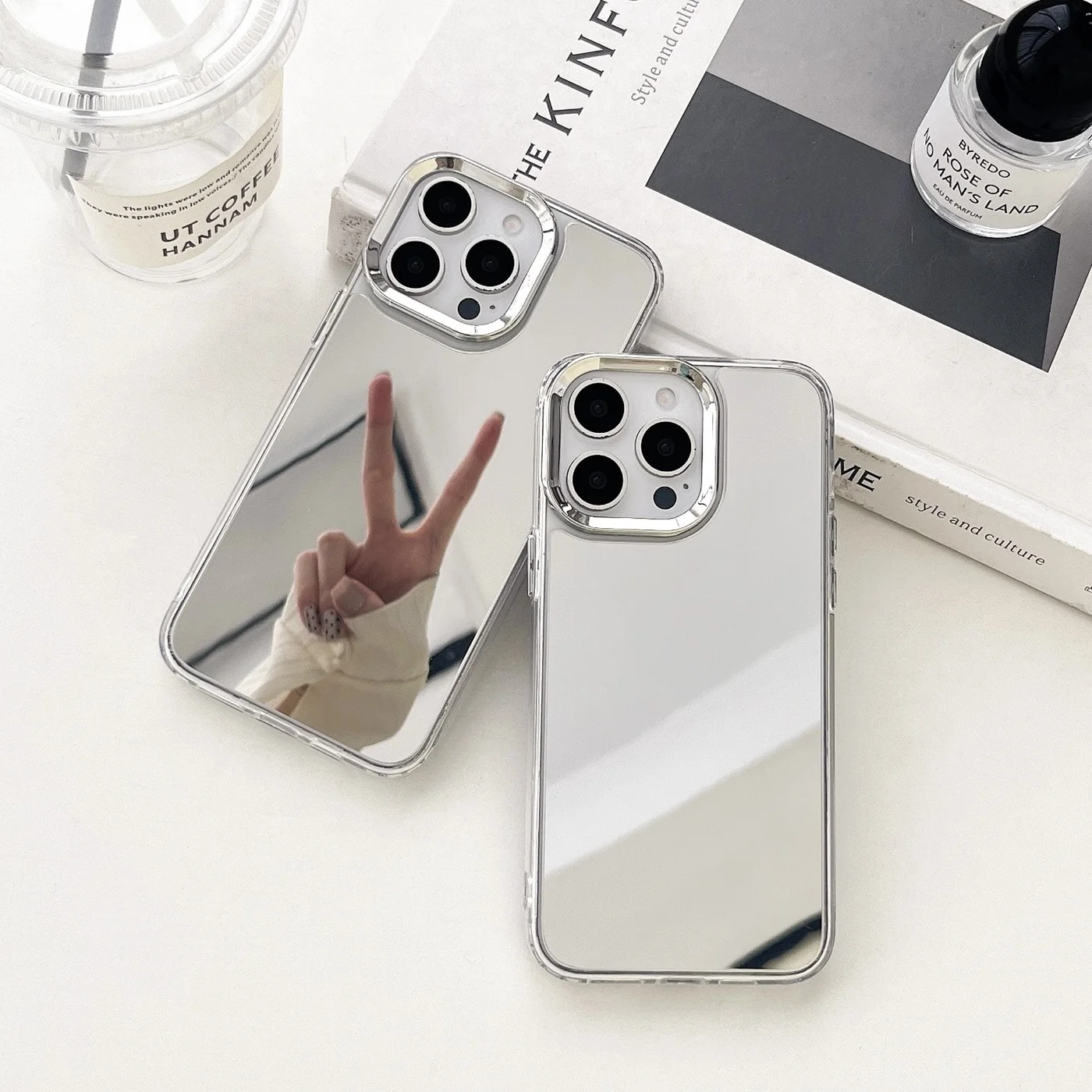 Luxury Plating Make Up Mirror Phone Case For IPhone 16 15 14 13 12 11 Pro Max XR X XS Hard Acrylic Shockproof Bumber Cover - náhled 3