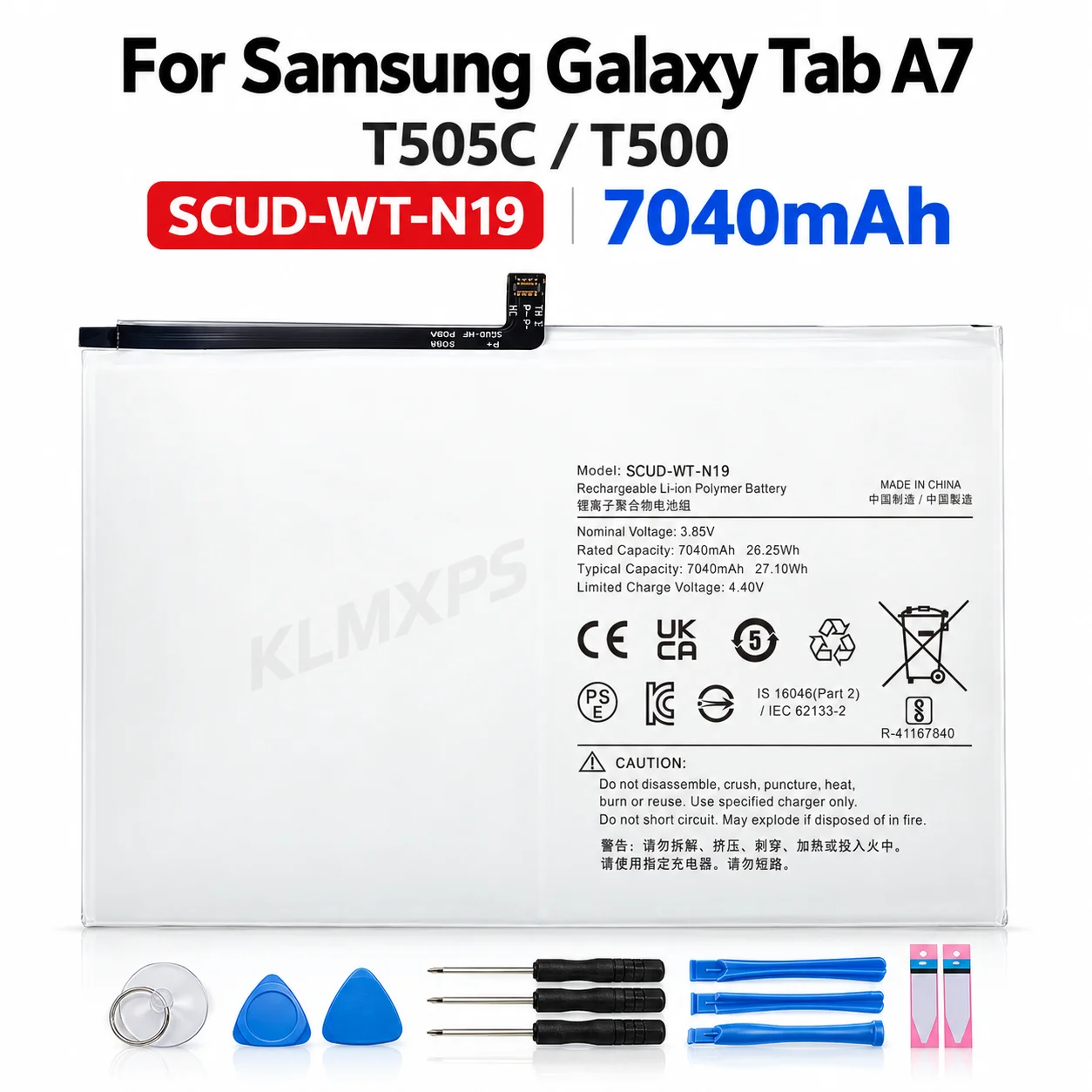 Premium Replacement Tablet Battery SCUD-WT-N19 7040mAh For Samsung Galaxy Tab A7 T500 T505C With Tool Kit