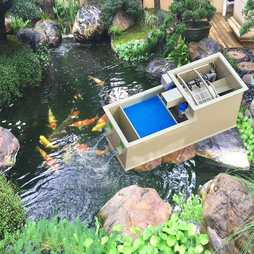 

Custom Aquarium Fish Pond Drum Bio Filter with Uv 5m3/h Pond Filtration System 1320 Gph Combi Rotary Drum Filter for Koi Pond