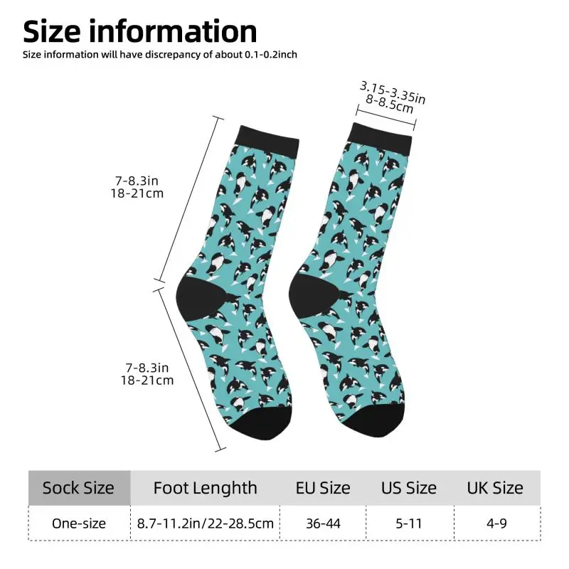 Killer Whale Orca Pattern Funny Socks for Men Women Crazy Novelty Crew Socks Casual Athletic Sports Dress Socks