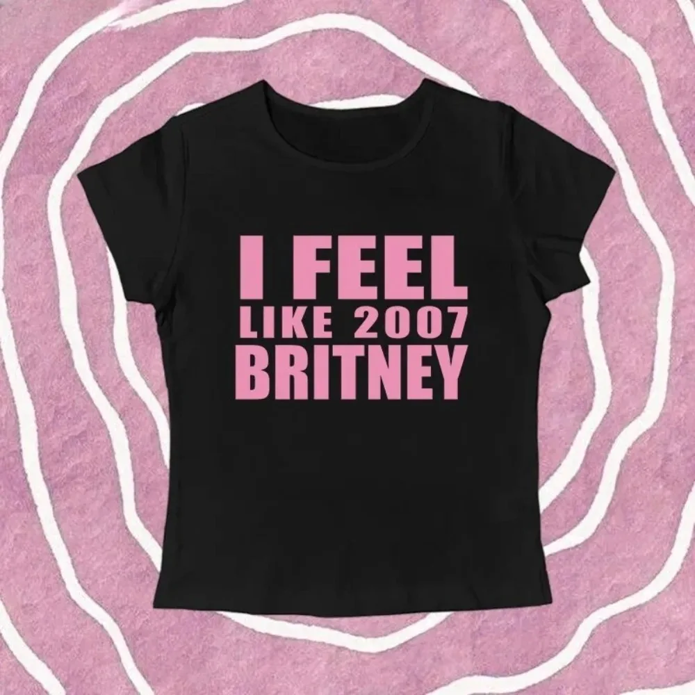 Camiseta Corta Vintage Y2K de los 2000 con Estampado de Letras, Camiseta Casual de Manga Corta, Moda Spicy Girl, Camiseta Sexy para Mujer, Ropa Ajustada de Verano