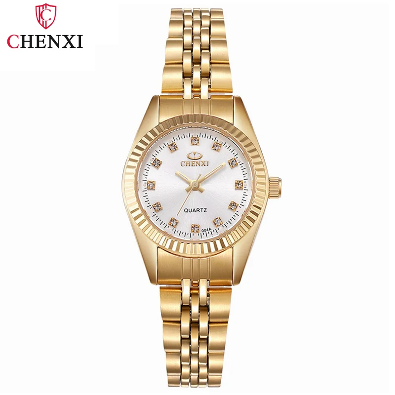 Quartz Brand CHENXI for Female Golden Dress Wristwatches