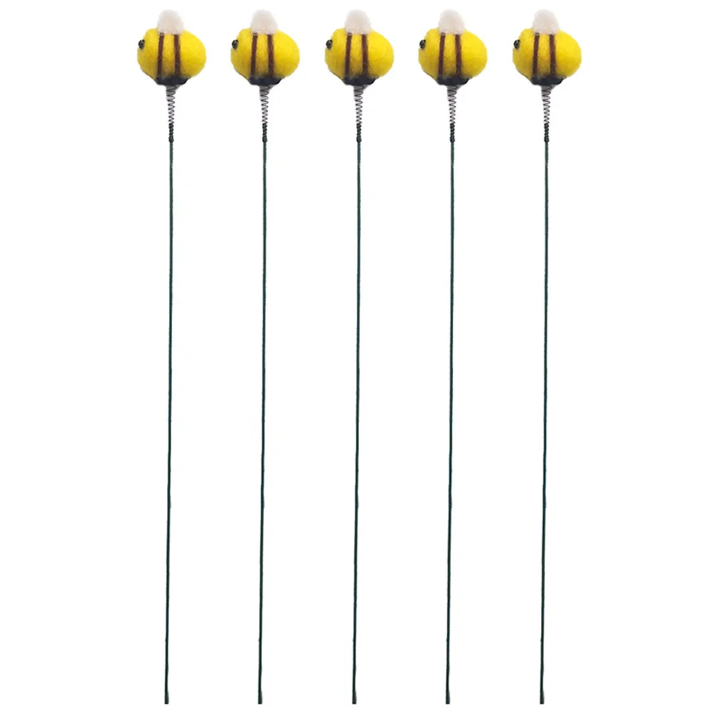 

5Pcs Green Plant Decor with Stick Garden Stake Decorative Yard Stake for Outdoor Garden Decoration Brighten Lawn and