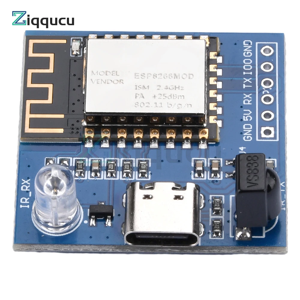 Módulo de transmisión WIFI, dispositivo de emisión y recepción infrarroja, Comando NEC, placa de desarrollo, ESP-12F, TYPE-C, ESP8266