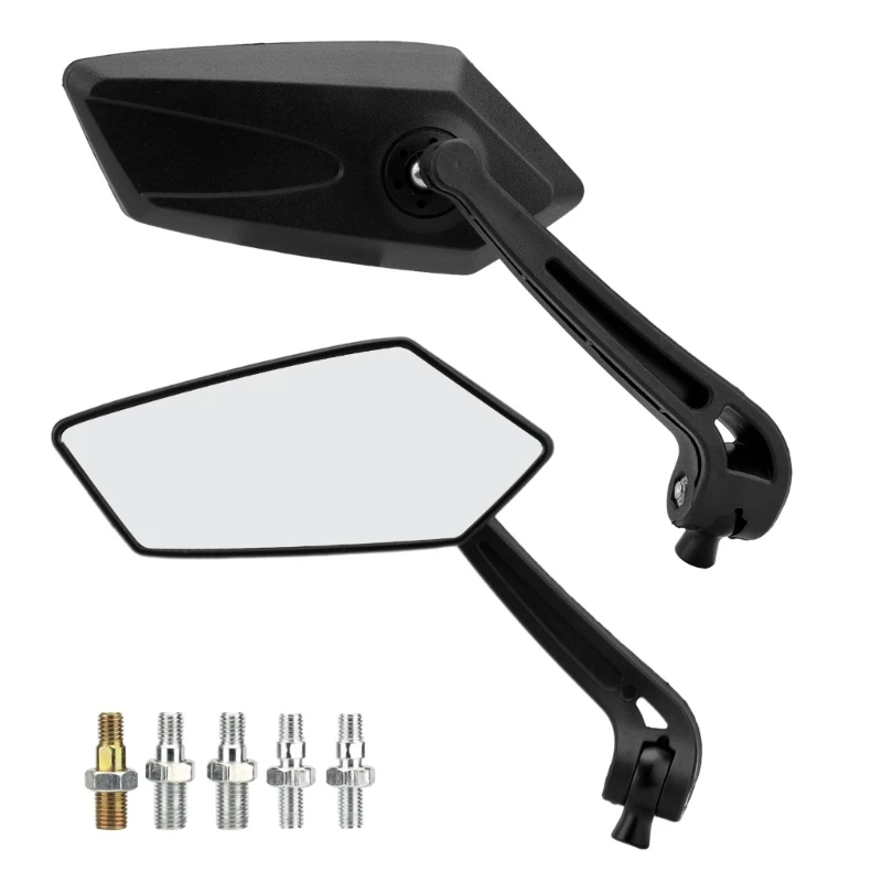 2pcs Motorcycle Rearview Mirror Rotating Side Mirrors Universal Scooter Mirrors