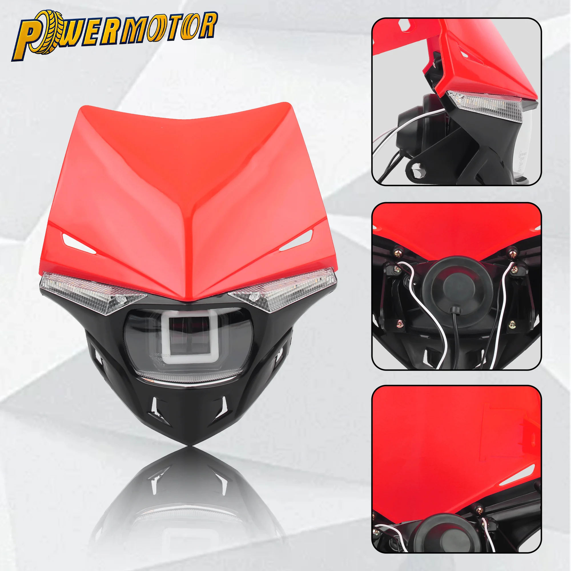 

Motorcycle LED Headlamp High Low Beam DRL Headlight Assembly Dirt Bike Motocross Accessories For Kawasaki KX KXF Honda CR CRF